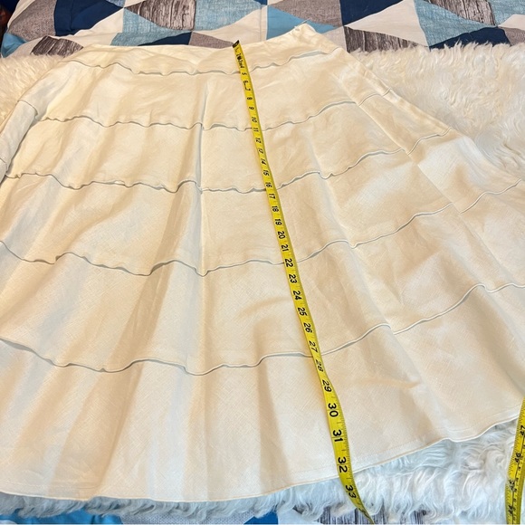 Style & Co 100% Linen Tiered Midi Skirt Women’s Size 14 Color is Ecru Summer - Picture 10 of 13